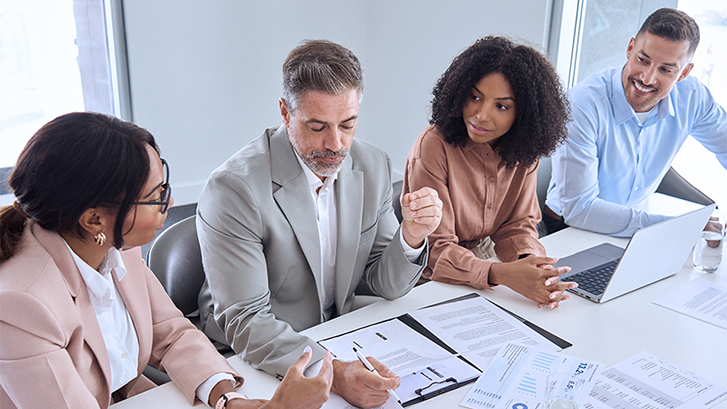 Individuals in business meeting