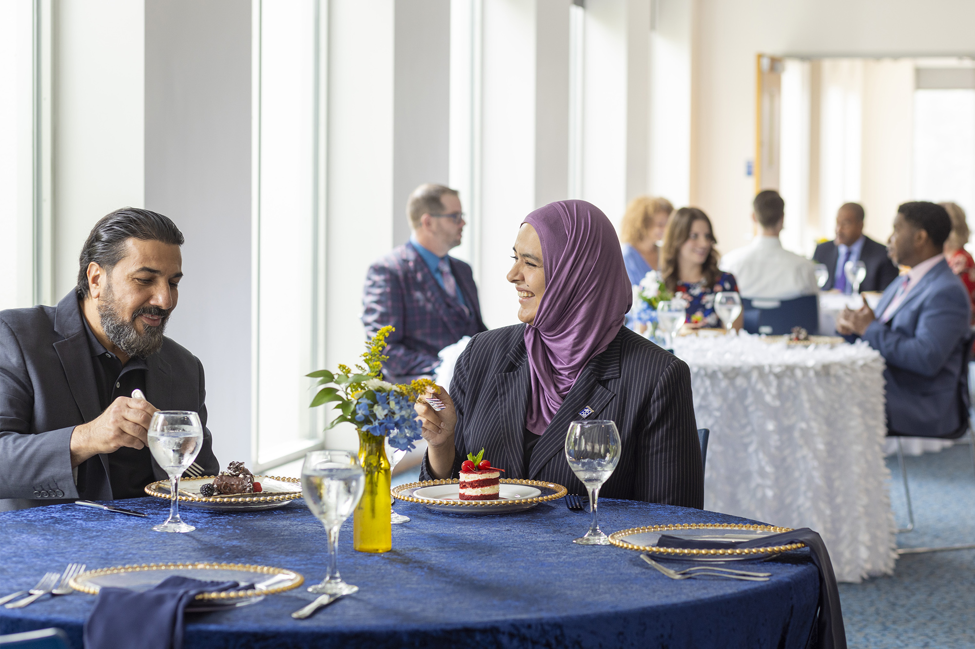 people dining in the banquet room