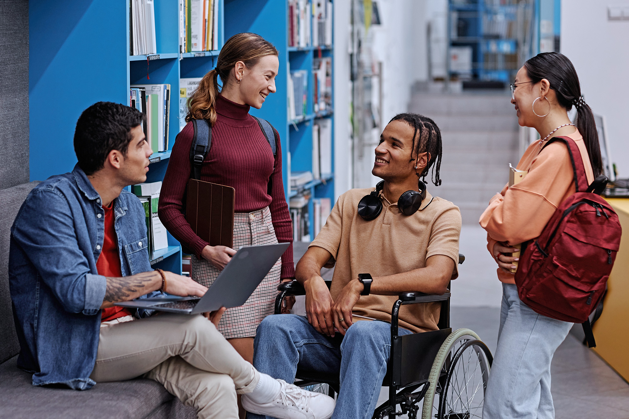 Students meeting in the Learning Resource Center